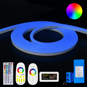 Led strip op batterij Neon RGB Maxi Rond complete set 4 meter