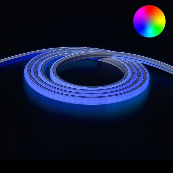 10 meter neon led flex RGB midi top view - losse strip