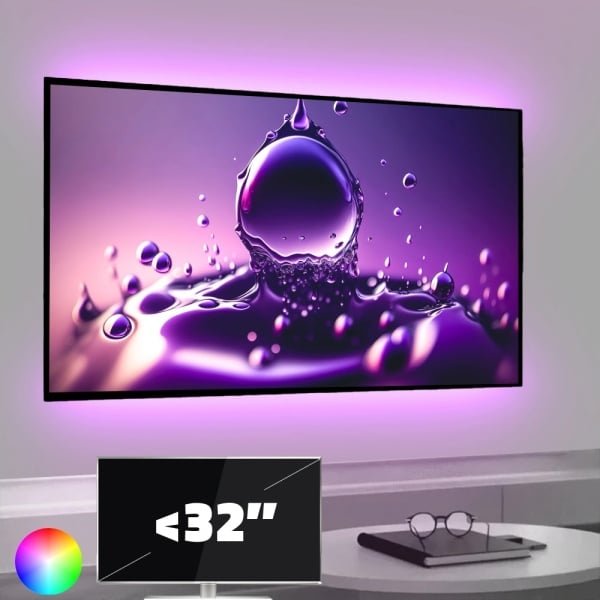 Tv led strip set met 2 RGB strips voor tv's tot 32 inch