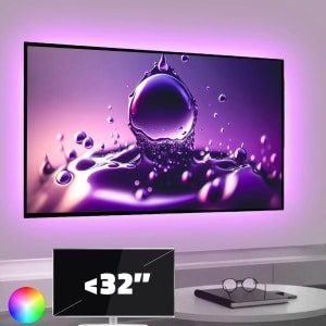 Tv led strip set met 4 RGB strips voor tv's tot 32 inch