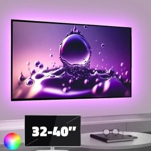 Tv led strip set met 4 RGB strips voor tv's van 32 tot 40 inch