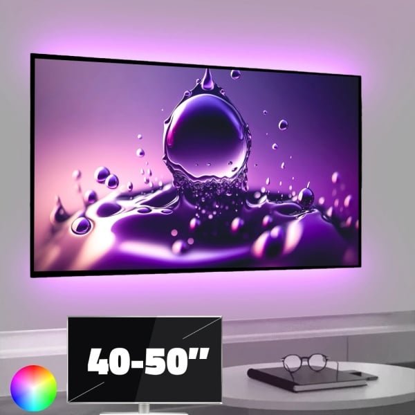 Tv led strip set met 2 RGB strips voor tv's van 40 tot 50 inch